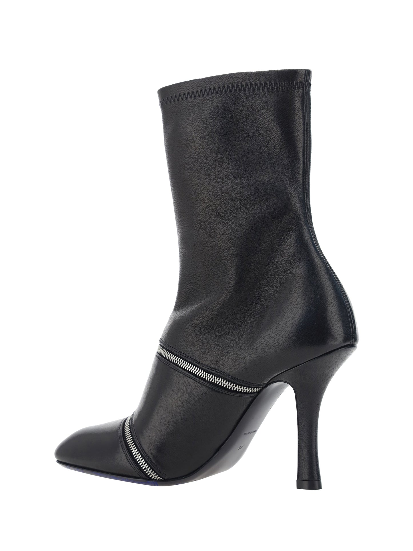 Burberry Women Peep Heeled Ankle Boots