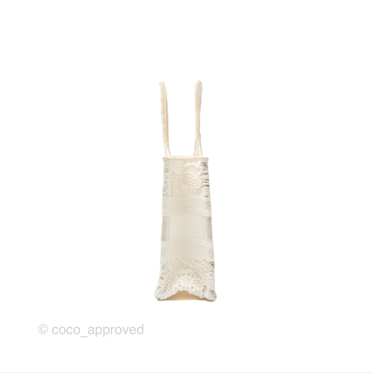 Dior Mini Book Tote Natural Macramé-Effect Embroidery