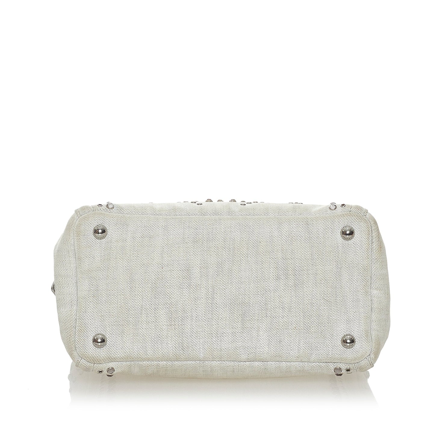 Prada Canapa Studded Canvas Satchel