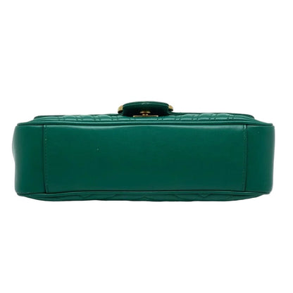 Gucci Small GG Marmont Calfskin Matelasse Emerald Green GHW