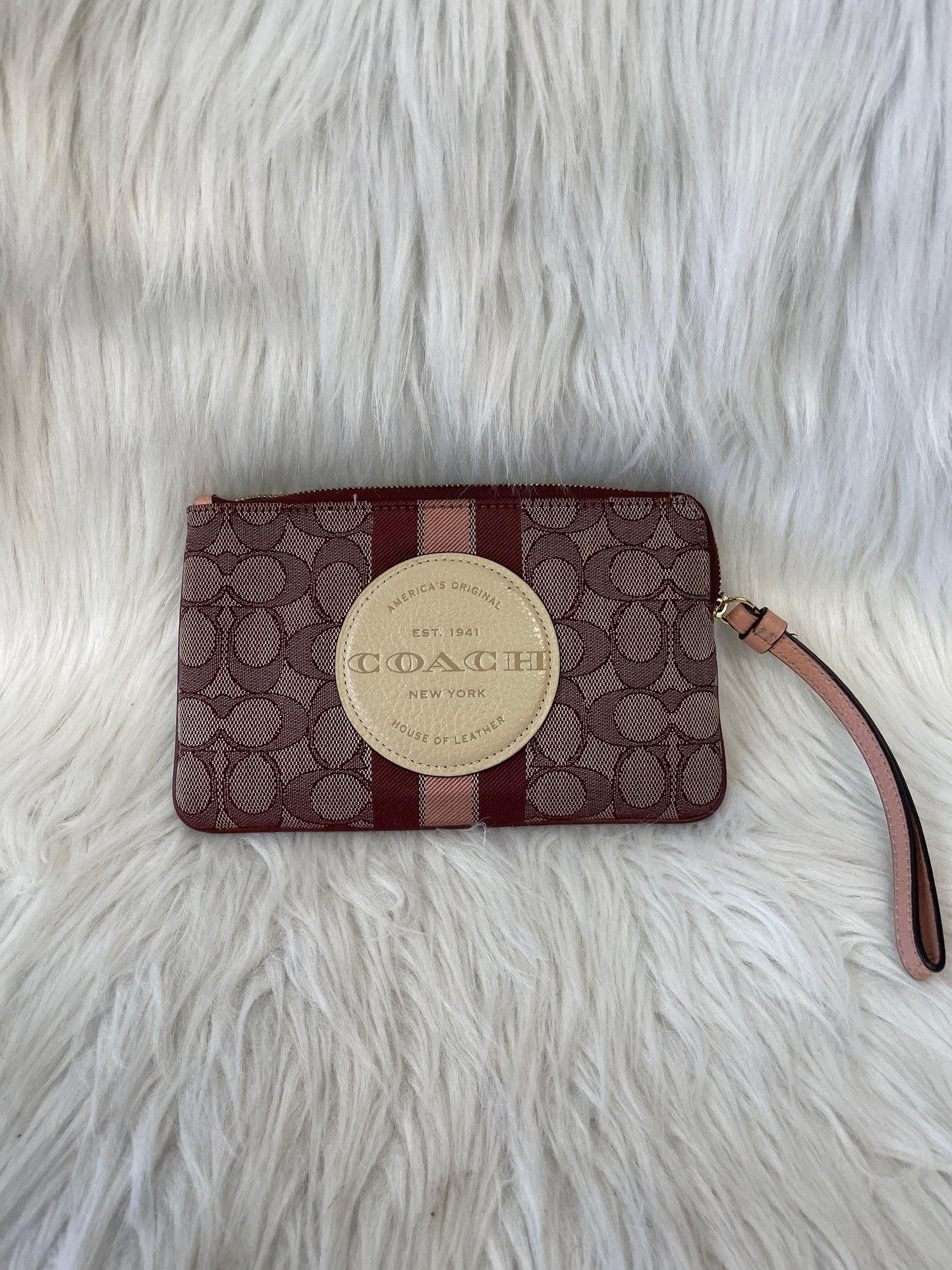 WRISTLET DESIGNER by COACH In MAROON, Size: LARGE