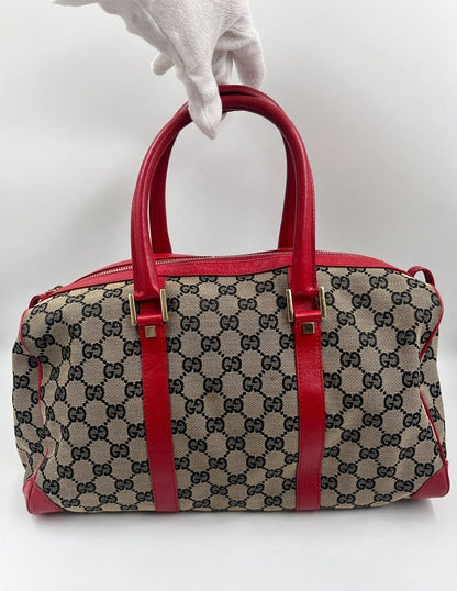 Vintage Gucci Abbey Boston Bag in GG Canvas