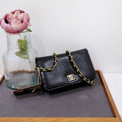 Chanel vintage lizard skin chain bag