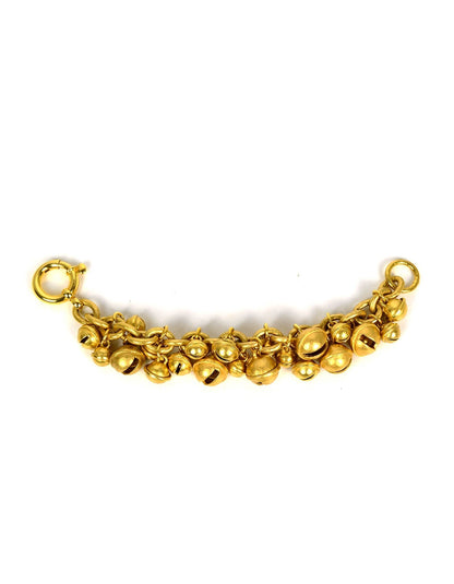 Chanel 1995 Iconic Vintage Gold CC Bell Charm Bracelet
