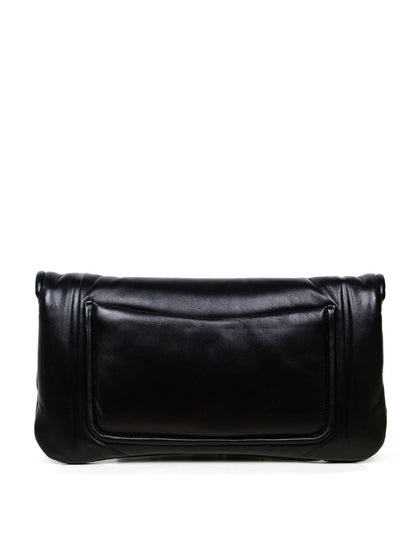 Chanel 2019 NWT Black Shiny Lambskin Vintage Puffy Clutch Bag
