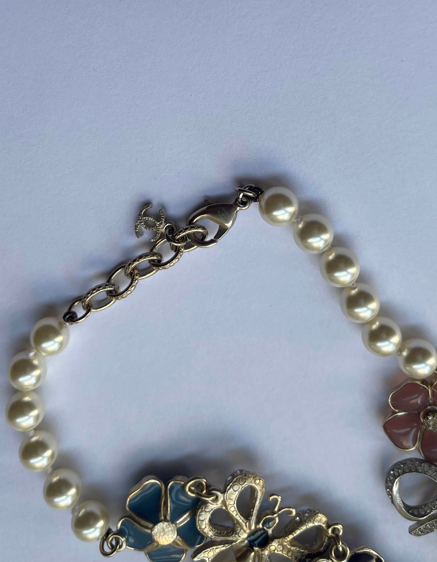 Chanel Bee, Bow & Flower Enamel & Crystal Choker Necklace