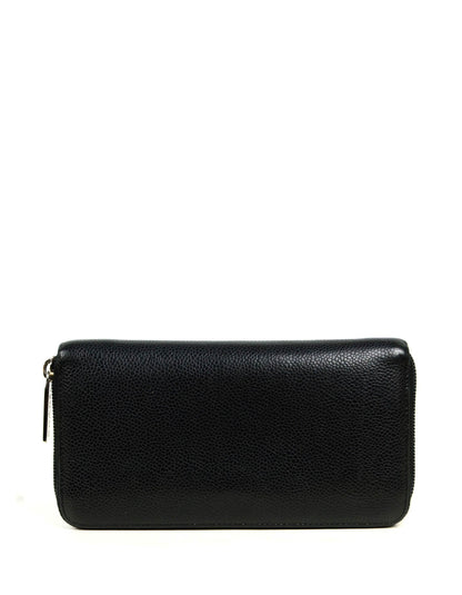 Chanel Black Caviar Leather CC Timeless Zip around Long Wallet