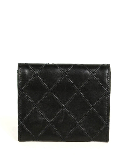 Chanel Black Lambskin Leather Quilted Card Case