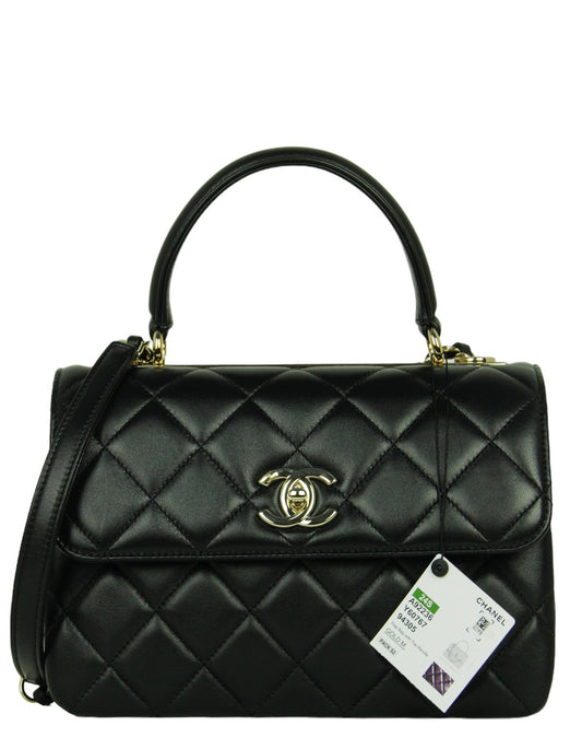 Chanel NWT 2024 Black Lambskin Quilted Trendy CC