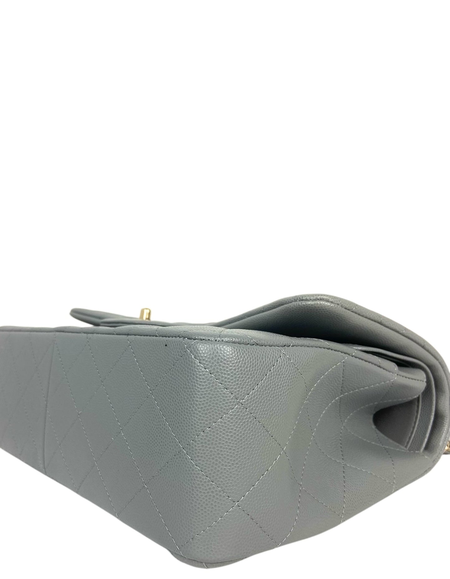 Chanel Grey Caviar Classic Double Flap Jumbo Bag