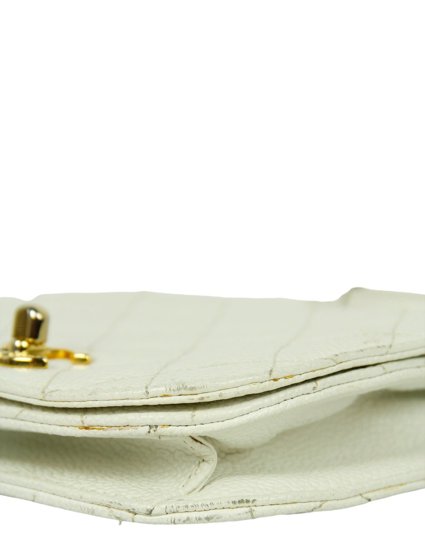 Chanel Vintage 1990s White Quilted Belt Bag sz 85/34"