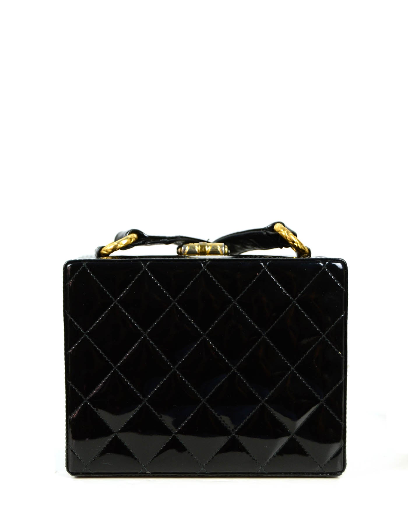 Chanel Vintage Black Patent Hardcase Shoulder/Crossbody Bag