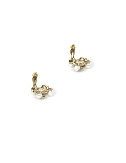 Chanel Pearl and Crystal CC Clip-on Earrings