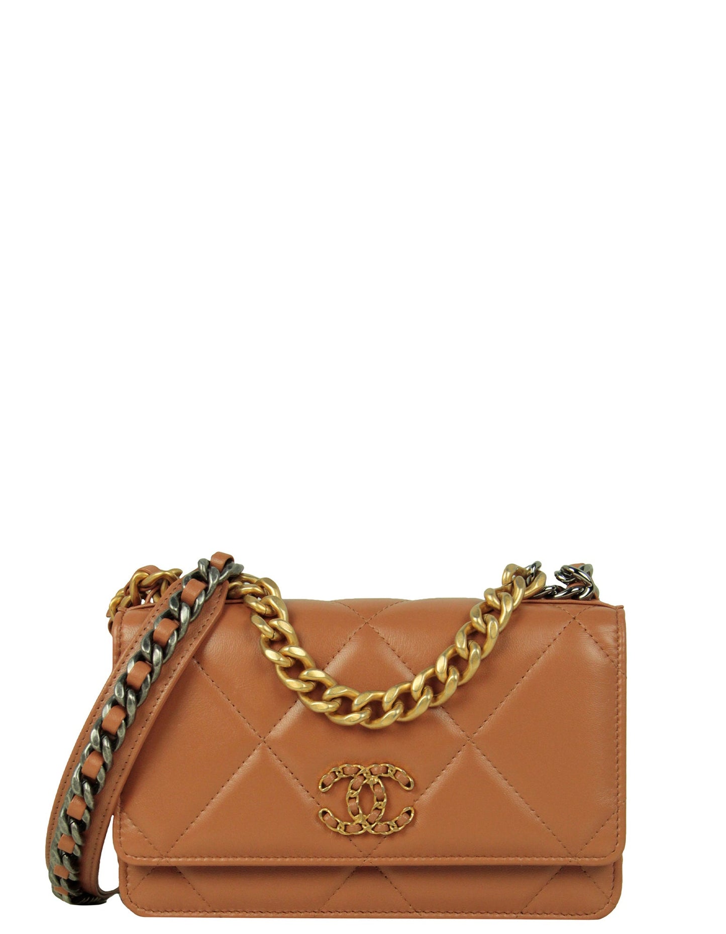 Chanel Brown Quilted 19 WOC Crossbody Bag