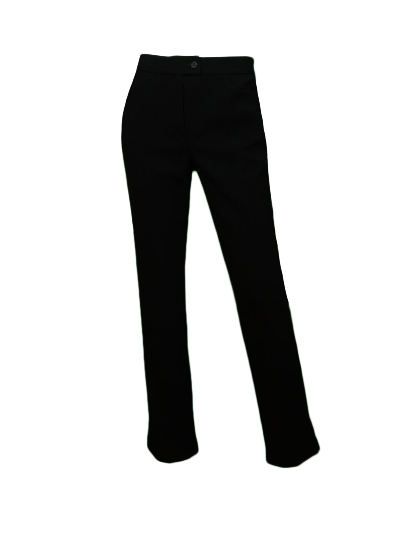 Chanel Black Wool Pants w/ Pockets sz 36