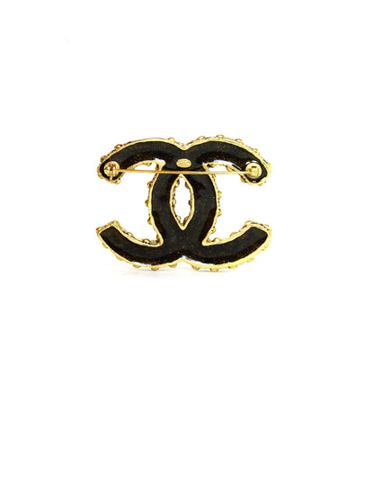 Chanel Goldtone CC Studded Brooch