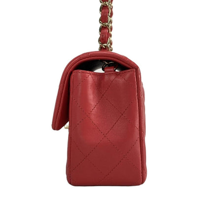 Chanel mini red classic bag