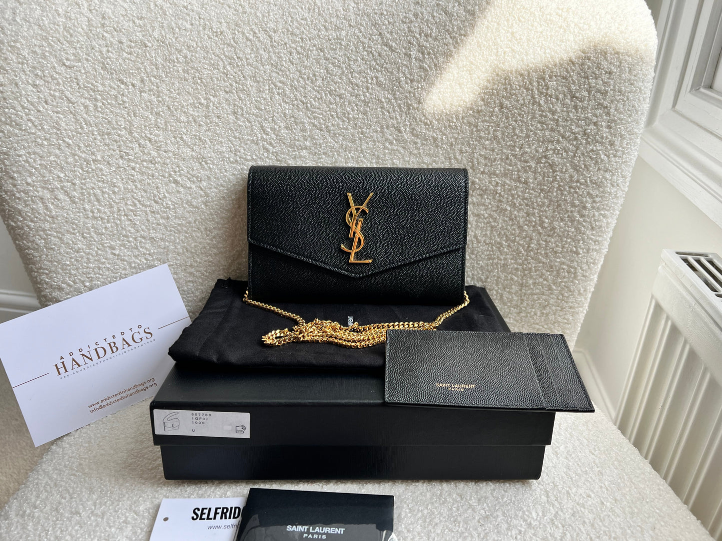 Yves Saint Laurent (YSL) Black Uptown Chain Wallet