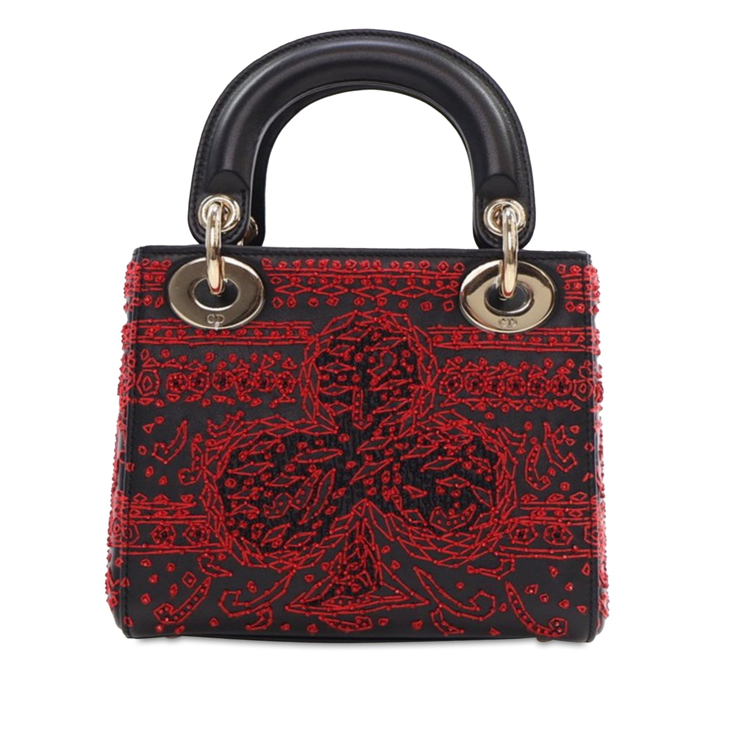 Mini Smooth Calfskin Embroidered Heart Playing Cards Lady Dior