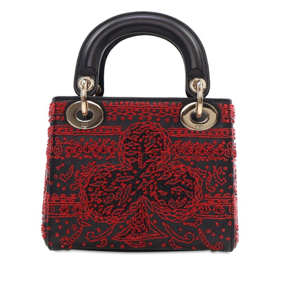 Mini Smooth Calfskin Embroidered Heart Playing Cards Lady Dior