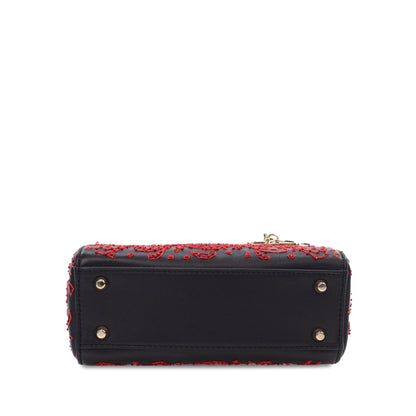 Mini Smooth Calfskin Embroidered Heart Playing Cards Lady Dior