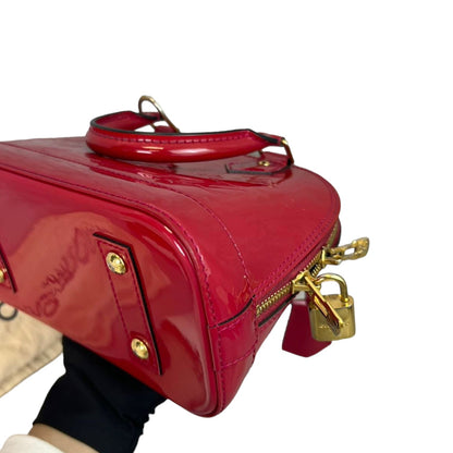 Louis-Vuitton Alma BB Vernis Leather Pink GHW