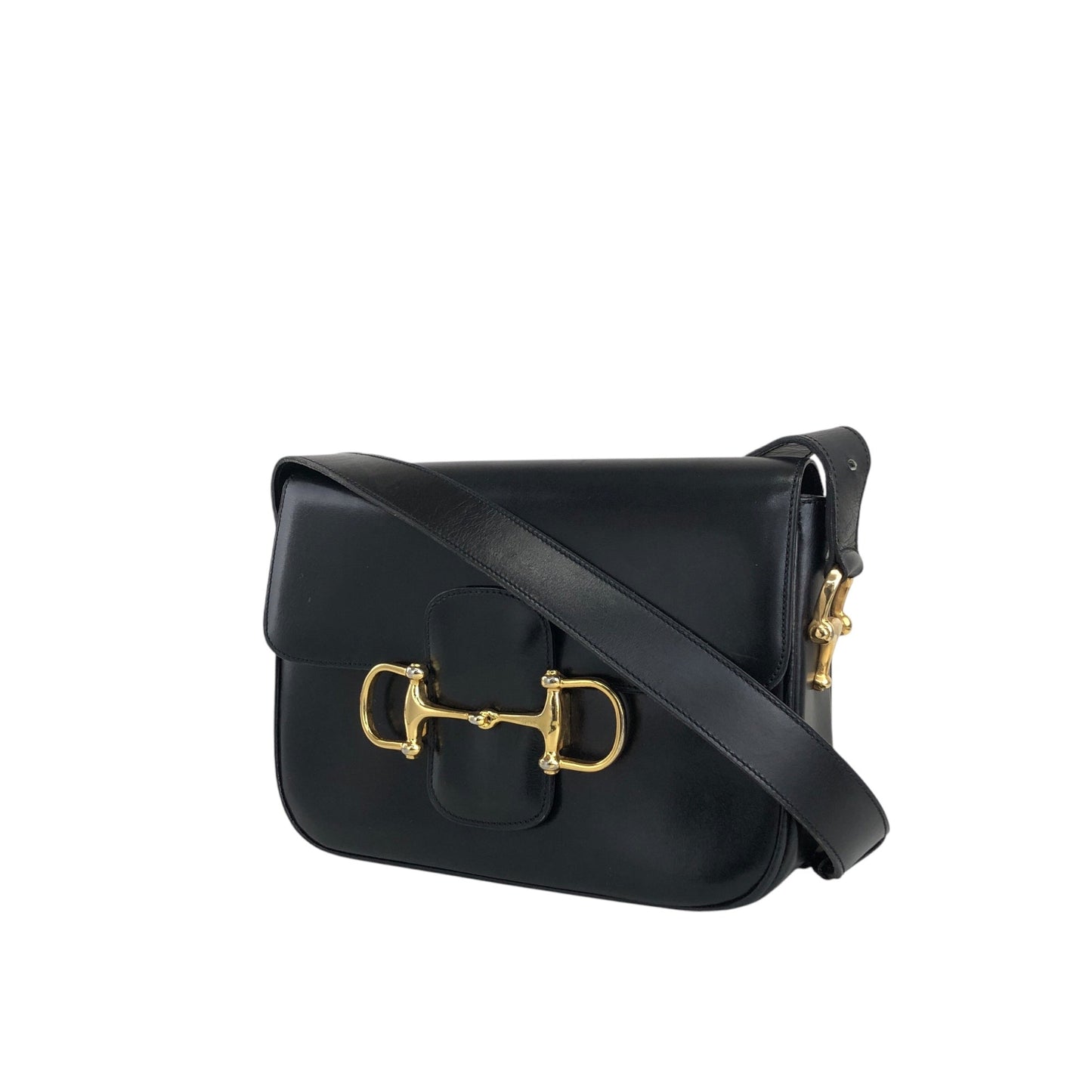 CELINE Horse Bit Shoulder bag Black Vintage dynnnp
