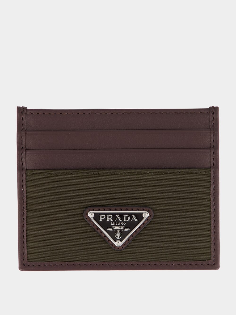 Brown Re-Nylon Leather Card Holder