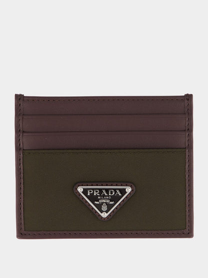 Brown Re-Nylon Leather Card Holder