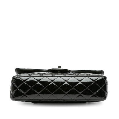 Black Chanel Medium Classic Patent Double Flap Shoulder Bag