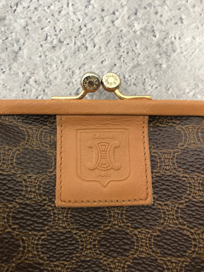 CELINE  Metal Clasp Coin Purse Brown Vintage g62ssc