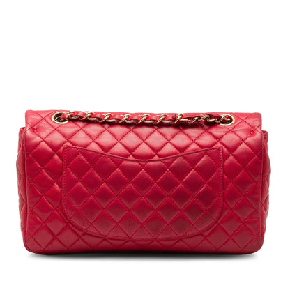 CHANEL Medium Lambskin Valentine Heart Charms Single Flap Shoulder Bag