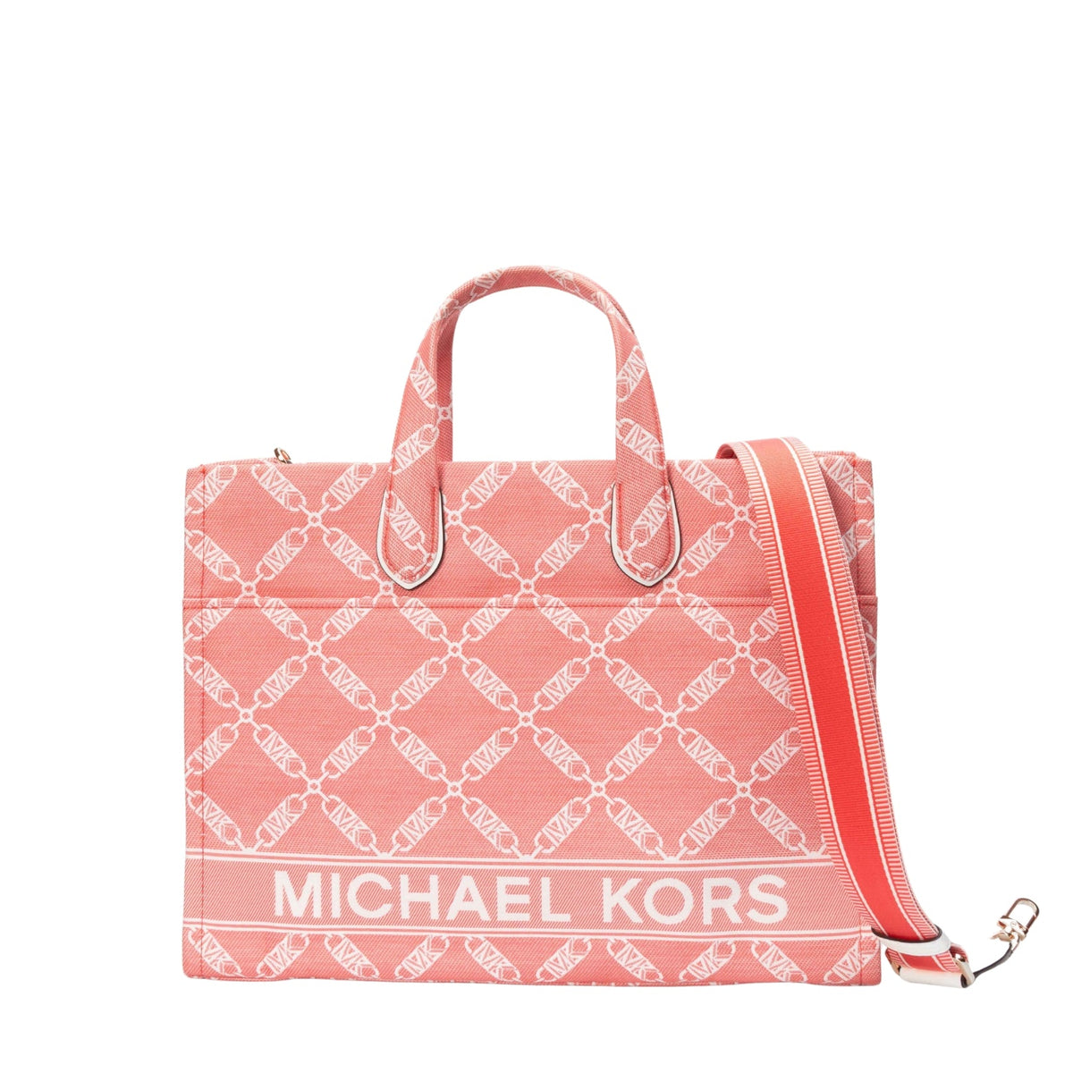 Michael Kors Rose Gigi Empire Logo Jacquard Tote