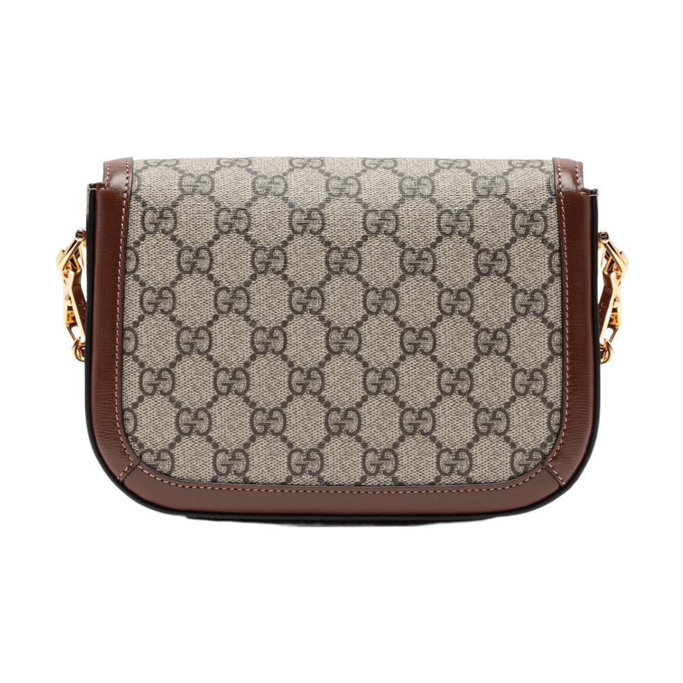 (WMNS) GUCCI Horsebit 1955 Retro Gold Buckle Logo Stripe Webbing Saddle Bag Shoulder Messenger Bag Mini Ebony / Brown Classic 658574-HUHHG-8565