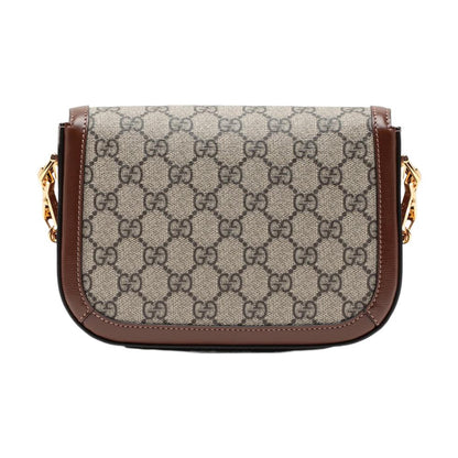 (WMNS) GUCCI Horsebit 1955 Retro Gold Buckle Logo Stripe Webbing Saddle Bag Shoulder Messenger Bag Mini Ebony / Brown Classic 658574-HUHHG-8565