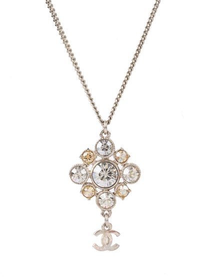 Chanel Silver Crystal Necklace.