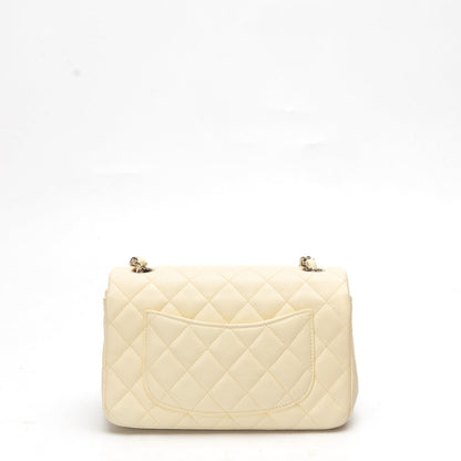 Chanel White Classic Mini Square Flap Bag
