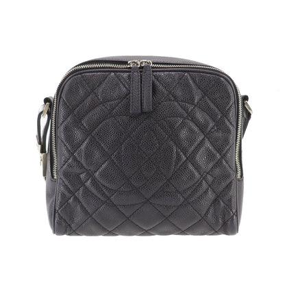 CHANEL CC  Shoulder Bag Black Caviar Skin Leather Vintage #CR806