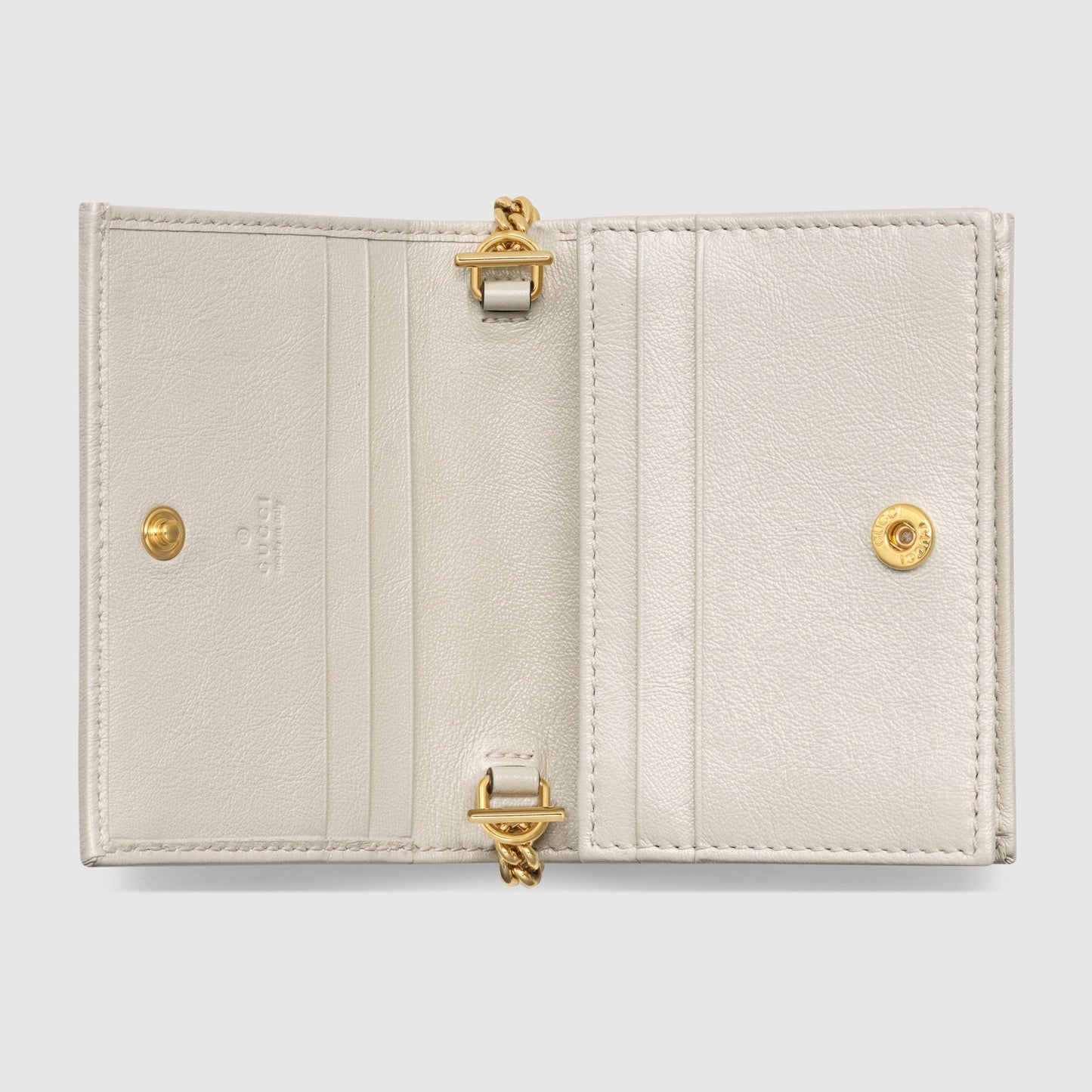 Gucci Rajah Chain Card Case Wallet White