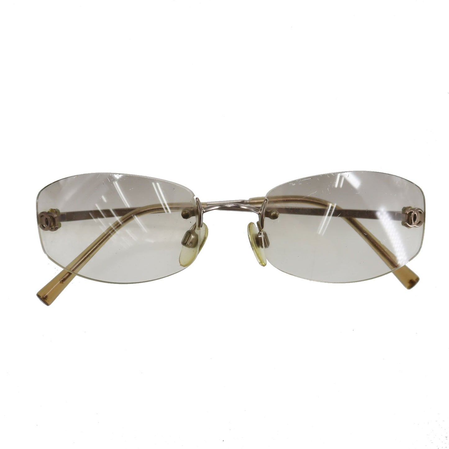 CHANEL  CC Logos Sunglasses Gray Clear Eye Wear c194/61 54◻︎19 #CY850