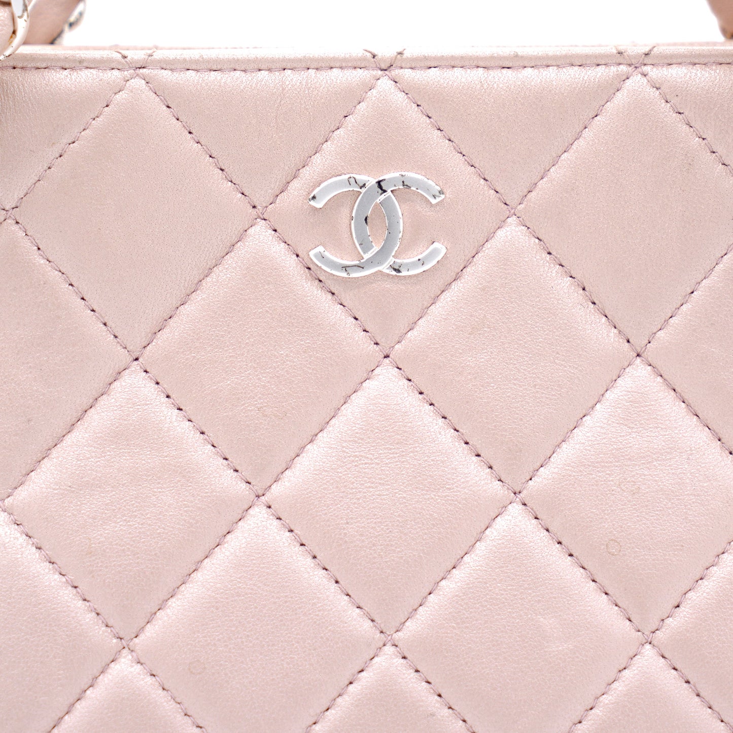 Pearlecent Pink Quilted Vintage Small Tote Bag