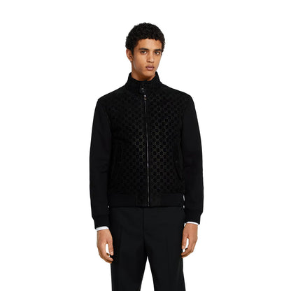 Gucci Guccima Embossed GG Suede Bomber Jacket