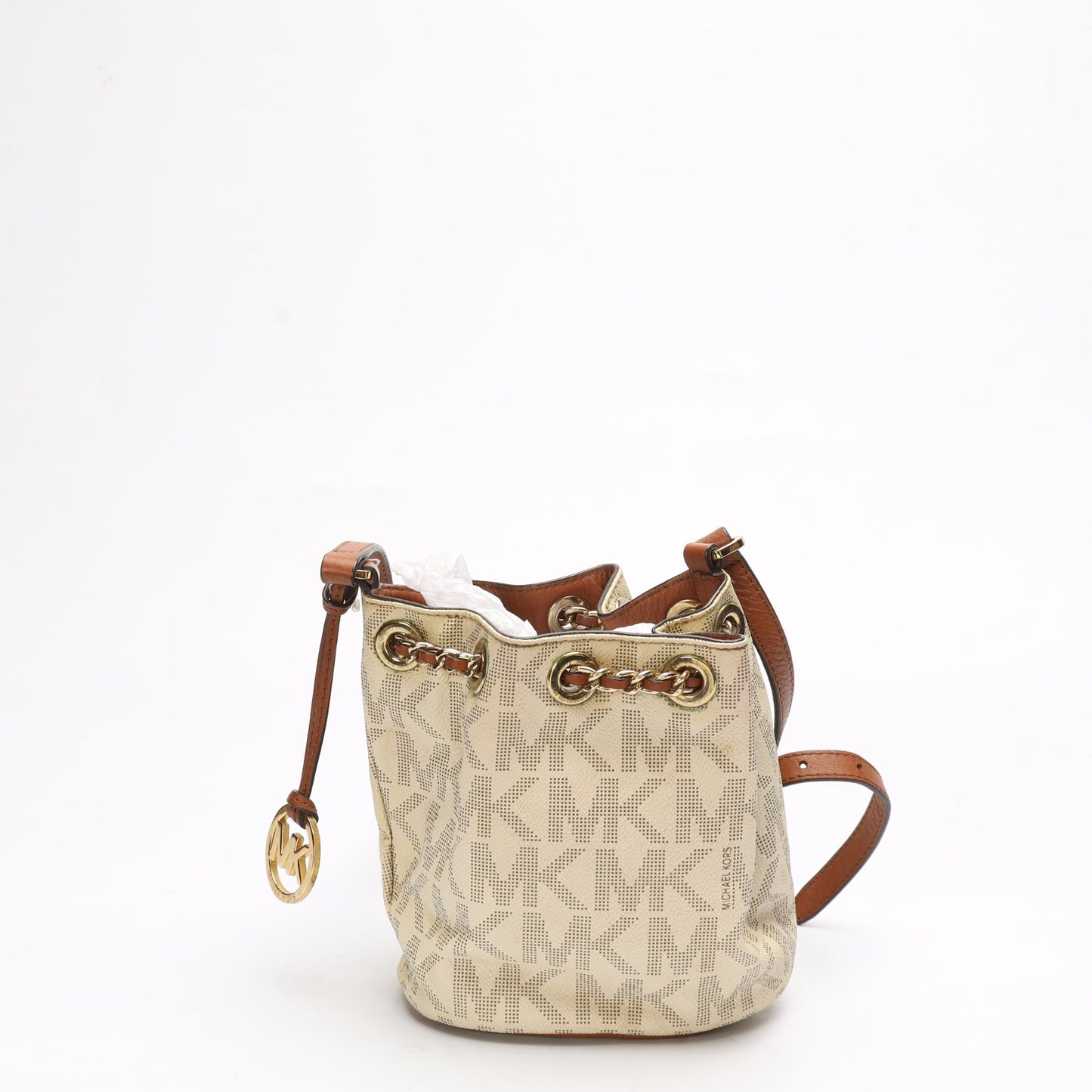 Michael Kors Vanilla Logo Bucket Crossbody Bag