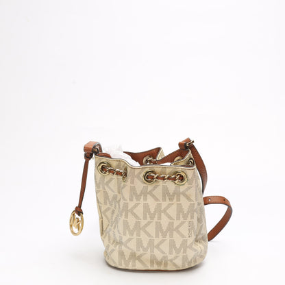 Michael Kors Vanilla Logo Bucket Crossbody Bag