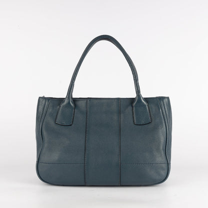 Salvatore Ferragamo Teal Blue Leather Gancini Tote Bag