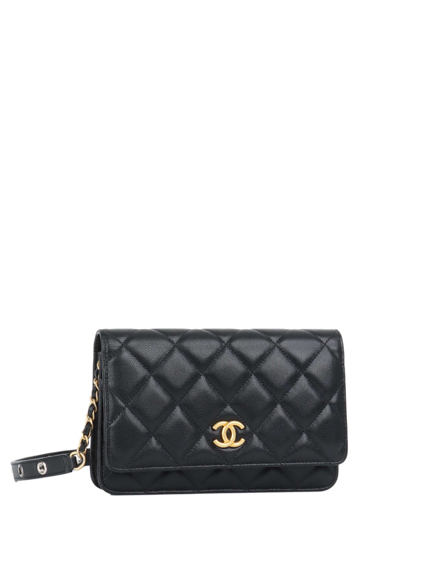 Chanel Black Lambskin Punk Wallet on Chain GHW.