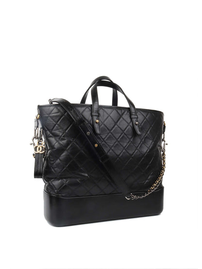 Chanel Black Gabrielle Top Handle Top Gold And Silver