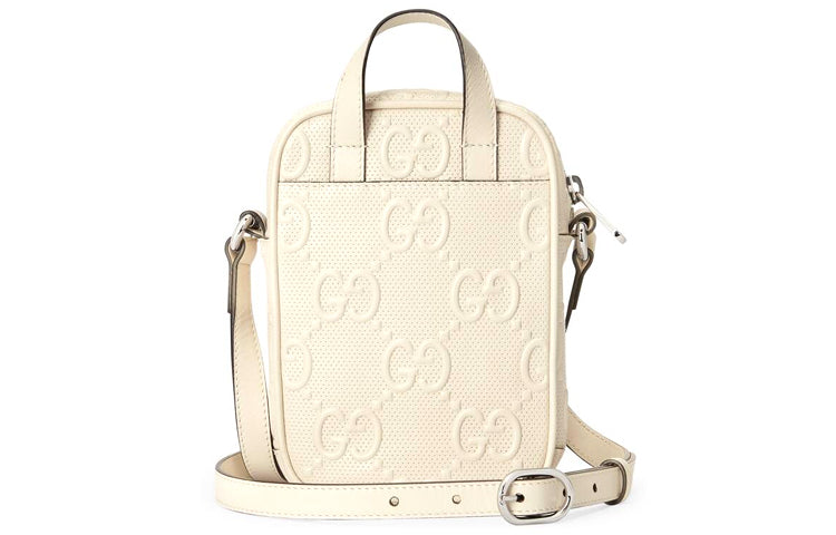 (WMNS) GUCCI Logo PatternPrint SingleShoulderBag White 658553-1W3AN-9022