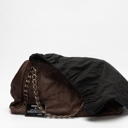 Chanel Dark Brown Caviar Leather Modern Chain East West Tote