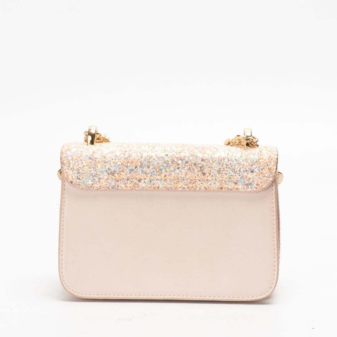 Charles & Keith Glittered Push-Lock Chain Crossbody Bag